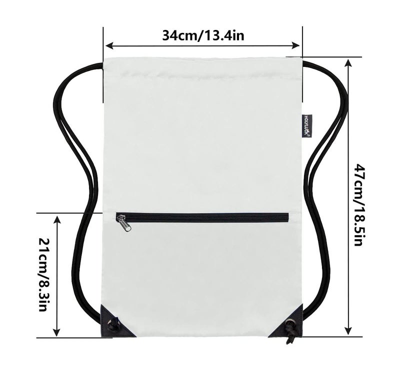 HOLYLUCK Drawstring Backpack Bag Sport Gym Sackpack (white) - Image 2